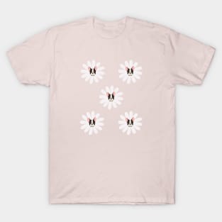 Daisy Flower with French Bulldog Head T-Shirt